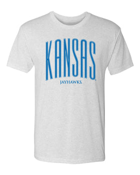 Kansas Jayhawks Premium Tri-Blend Tee Shirt - Tall Kansas Small Jayhawks