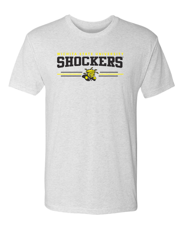 Wichita State Shockers Premium Tri-Blend Tee Shirt - Wichita State Shockers 3 Stripe
