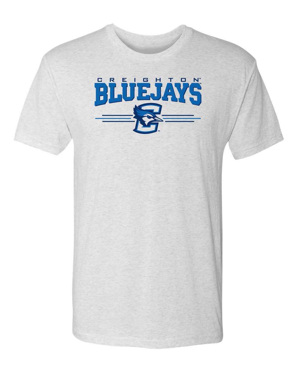 Creighton Bluejays Premium Tri-Blend Tee Shirt - 3 Stripe Primary Logo