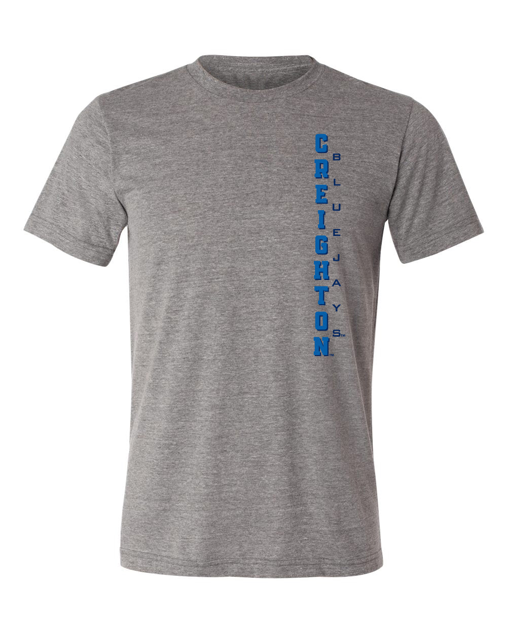 Creighton Bluejays Premium Tri-Blend Tee Shirt - Vertical Creighton Bluejays