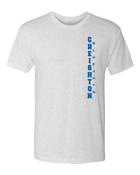 Creighton Bluejays Premium Tri-Blend Tee Shirt - Vertical Creighton Bluejays