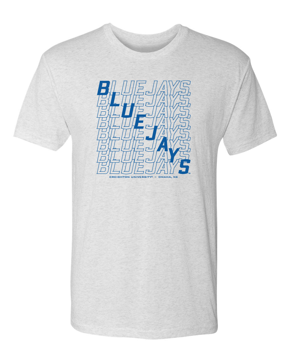 Creighton Bluejays Premium Tri-Blend Tee Shirt - Bluejays Diagonal Echo