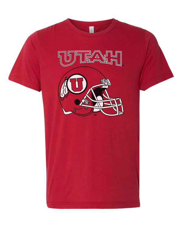 Utah Utes Premium Tri-Blend Tee Shirt - Utah Utes Football Helmet
