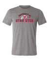 Utah Utes Premium Tri-Blend Tee Shirt - U of U Arch with Circle Feather Logo