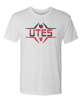 Utah Utes Premium Tri-Blend Tee Shirt - Striped UTES Football Laces