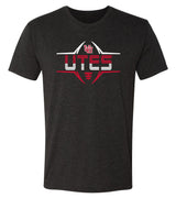 Utah Utes Premium Tri-Blend Tee Shirt - Striped UTES Football Laces