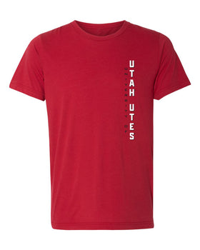Utah Utes Premium Tri-Blend Tee Shirt - Vertical University of Utah Utes