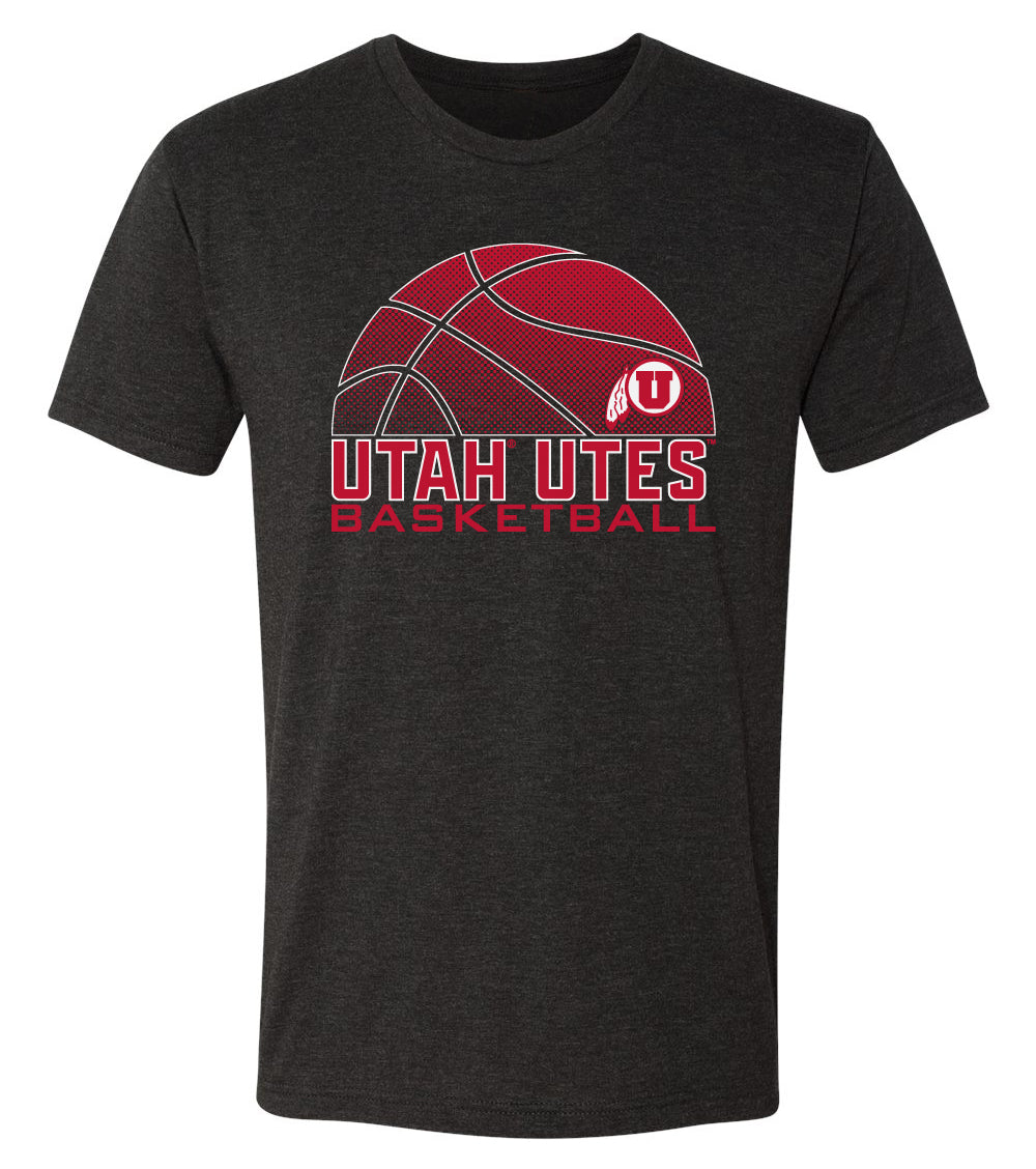 Utah Utes Premium Tri-Blend Tee Shirt - Utah Utes Basketball with Logo