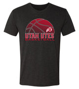 Utah Utes Premium Tri-Blend Tee Shirt - Utah Utes Basketball with Logo
