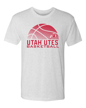 Utah Utes Premium Tri-Blend Tee Shirt - Utah Utes Basketball with Logo
