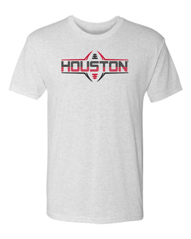 Houston Cougars Premium Tri-Blend Tee Shirt - Striped Houston Football Laces