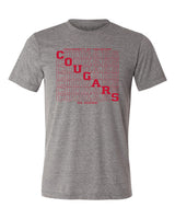 Houston Cougars Premium Tri-Blend Tee Shirt - Diagonal Cougars Echo