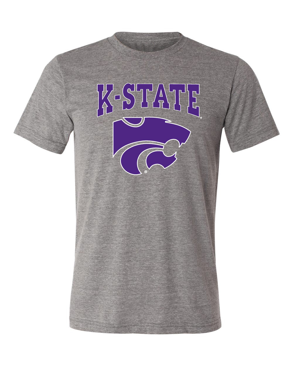 K-State Wildcats Premium Tri-Blend Tee Shirt - K-State Powercat with Outline