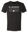 K-State Wildcats Premium Tri-Blend Tee Shirt - Wildcats with 3-Stripe Powercat
