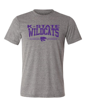 K-State Wildcats Premium Tri-Blend Tee Shirt - K-State Wildcats 3 Stripe Powercat