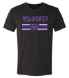 K-State Wildcats Premium Tri-Blend Tee Shirt - Wildcats Stripe Powercat