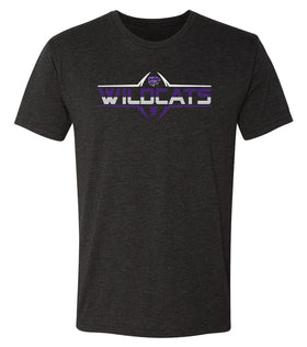 K-State Wildcats Premium Tri-Blend Tee Shirt - Wildcats Football Striped Laces