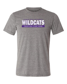 K-State Wildcats Premium Tri-Blend Tee Shirt - Wildcats Tradition Lives Here