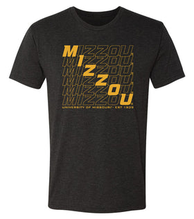Missouri Tigers Premium Tri-Blend Tee Shirt - Diagonal Echo Mizzou