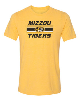 Missouri Tigers Premium Tri-Blend Tee Shirt - Horiz Stripe Mizzou Tigers