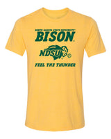 NDSU Bison Premium Tri-Blend Tee Shirt - NDSU Bison Feel The Thunder