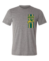 NDSU Bison Premium Tri-Blend Tee Shirt - Bison Logo Vertical Stripe