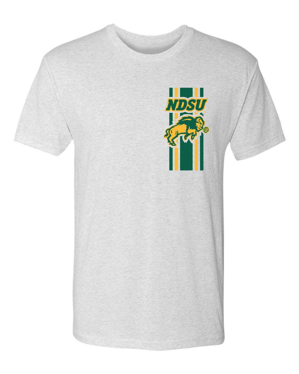 NDSU Bison Premium Tri-Blend Tee Shirt - Bison Logo Vertical Stripe