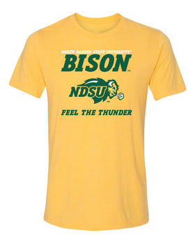 NDSU Bison Premium Tri-Blend Tee Shirt - Bison Feel The Thunder