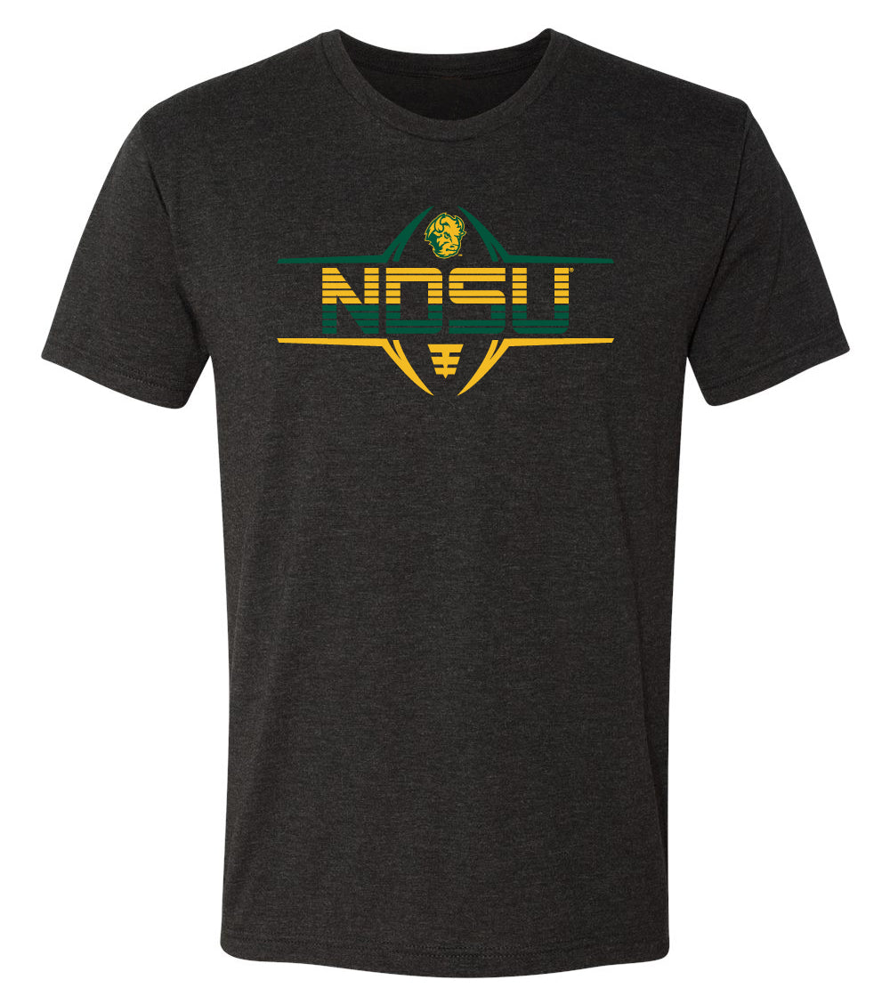 NDSU Bison Premium Tri-Blend Tee Shirt - Striped NDSU Football Laces
