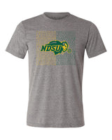 NDSU Bison Premium Tri-Blend Tee Shirt - NDSU Bison Logo Overlay