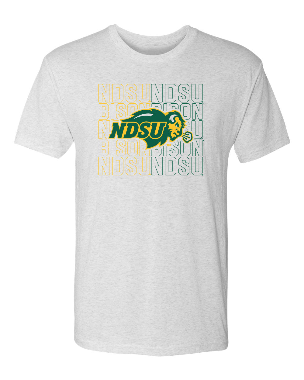 NDSU Bison Premium Tri-Blend Tee Shirt - NDSU Bison Logo Overlay