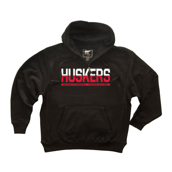 Nebraska Huskers Premium Fleece Hoodie - Half & Half HUSKERS