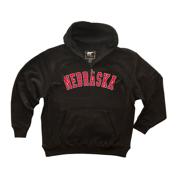 Nebraska Huskers Premium Fleece Hoodie - NEBRASKA Arch