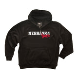 Nebraska Huskers Premium Fleece Hoodie - Script Huskers Overlap