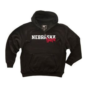 Nebraska Huskers Premium Fleece Hoodie - Script Huskers Overlap
