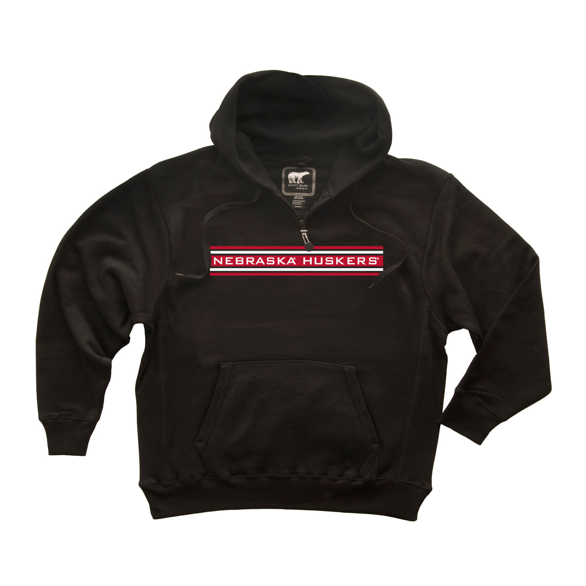 Nebraska Huskers Premium Fleece Hoodie - Nebraska Huskers Horiz Stripe
