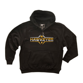 Iowa Hawkeyes Premium Fleece Hoodie - Striped HAWKEYES Football Laces