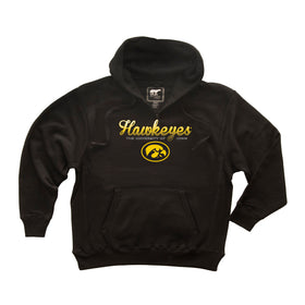 Iowa Hawkeyes Premium Fleece Hoodie - Script Hawkeyes Full Color Fade Oval Tigerhawk