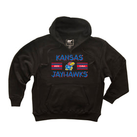 Kansas Jayhawks Premium Fleece Hoodie - Horiz Stripe Rock Chalk