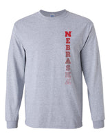 Nebraska Cornhuskers Vertical "NEBRASKA" Long Sleeve Tee Shirt