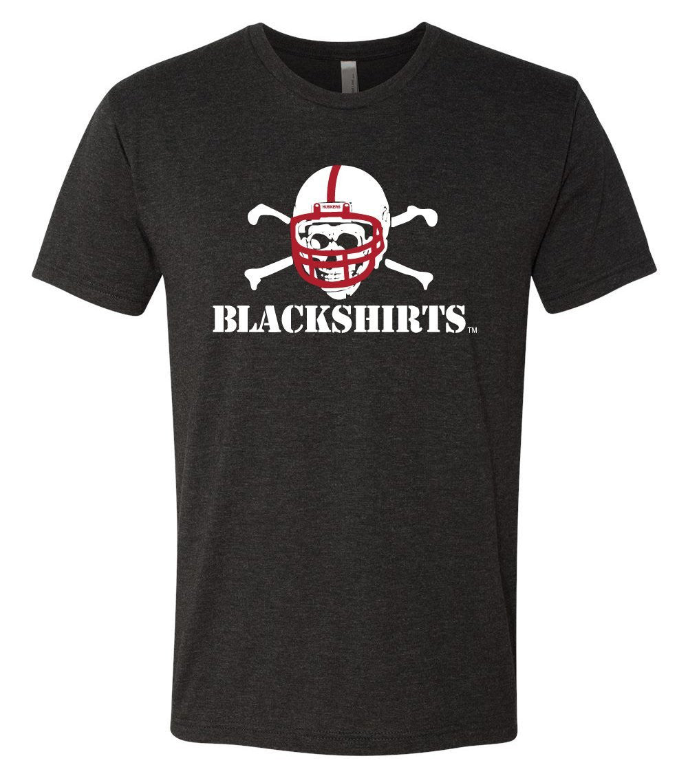 Premium Tri-Blend Nebraska Cornhuskers Football Blackshirts Logo Tee Shirt