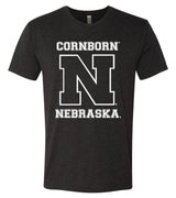 Premium Tri-Blend Cornhusker "CornBorn N Nebraska" Tee Shirt