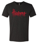 Premium Tri-Blend Nebraska Cornhuskers Legacy Script "Huskers" Tee Shirt