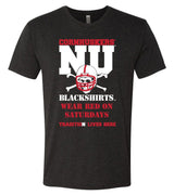 Premium Tri-Blend Nebraska Huskers Football "Blackshirts Wear Red" Tee Shirt