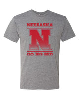 Premium Ultra-Soft Tri-Blend Nebraska Cornhuskers "Nebraska N GO BIG RED" Tee Shirt