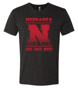 Premium Ultra-Soft Tri-Blend Nebraska Cornhuskers "Nebraska N GO BIG RED" Tee Shirt