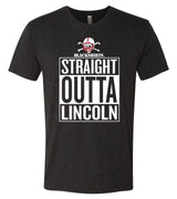 Premium Ultra-Soft Tri-Blend Nebraska Cornhuskers Blackshirts "STRAIGHT OUTTA LINCOLN" Tee Shirt