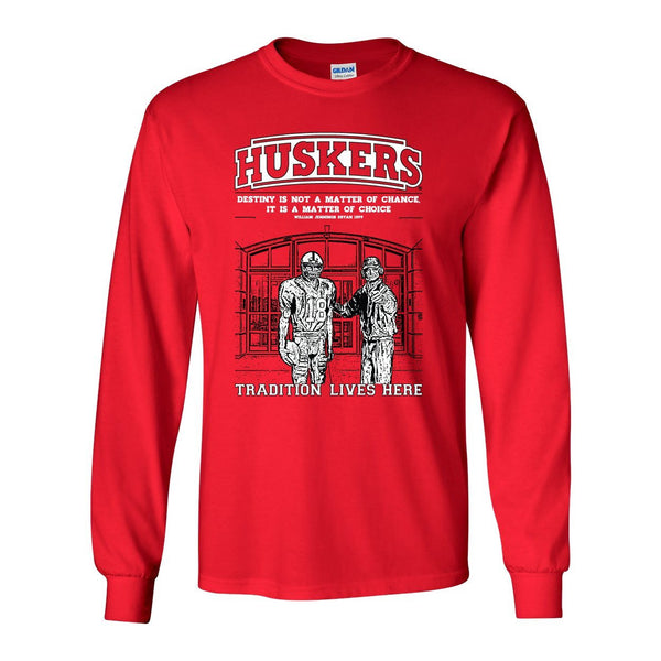 Nebraska Cornhuskers Football Tradition Lives Here Berringer & Osborne Long Sleeve Tee Shirt