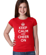 "KEEP CALM and CHEER ON" Youth Girls Tee Shirt