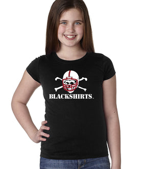 Nebraska Huskers Football Blackshirts Logo Youth Girls Tee Shirt